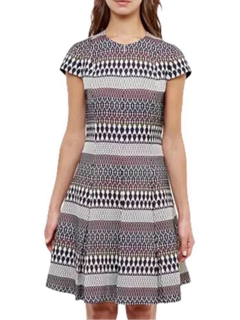 Ted Baker Glitter Metallic Jacquard Skater Dress